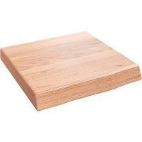 vidaXL Light Brown Wall Shelf - Solid Oak Wood, Varnished, Handmade with Live Edge, Easy to Install, Versatile - Ideal for Kitchen, Living Room, Office, or Bedroom