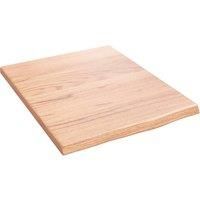vidaXL Wall Shelf in Light Brown Solid Oak Wood - Versatile, Durable and Unique with Live Edge for Home and Office