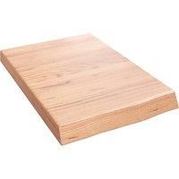 vidaXL Wall Shelf in Light Brown Solid Oak Wood - Versatile, Live Edged Handmade Shelf with Varnished Finish - 40x60x6cm