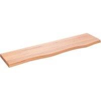 vidaXL Light Brown Wall Shelf in Rustic Style - 80x20x2 cm Solid Oak Wood with Live Edge, for Living Room, Office, Dining Room, Bedroom, Kitchen