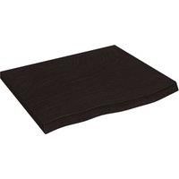 Vidaxl Wall Shelf Dark Grey 60X50X4 Cm Treated Solid Wood Oak