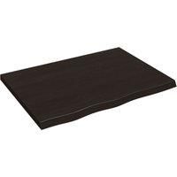 vidaXL Wall Shelf Dark Brown 80x60x(2-4) cm Treated Solid Wood Oak