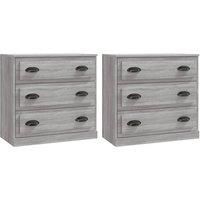 vidaXL Grey Sonoma Sideboards, Set of 2, Built with Engineered Wood, Ample Storage, Display Function, for Living Room