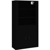 vidaXL Highboard Living Room Bedroom Buffet Sideboard Drawer Storage Shelf Console Cabinet Cupboard Home Organiser Black Engineered Wood