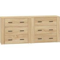vidaXL Sideboards 2 pcs - Simple Yet Chic Sonoma Oak Engineered Wood Sideboards - Ample Storage for Living Room Essentials - Decorative Statement Furniture