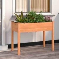 Planter Plant Pot with Liner Raised Bed Flower Pot Grey Solid Wood Fir vidaXL