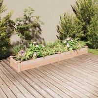 vidaXL Solid Wood Fir Raised Garden Bed with Non-Woven Fabric Liner 240x45x25 cm - Spacious for Planting Vegetables, Herbs or Flower Beds - Natural Wood Color