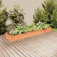vidaXL Solid Fir Wood Garden Raised Bed, Brown - Deep and Wide Bed with Non-Woven Fabric Liner, Designed with Open Bottom for Drainage, Ideal for Growing Vegetables, Herbs and Flowers