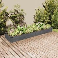 vidaXL Garden Raised Bed w/ Liner Grey 240x60x25 cm