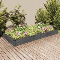 vidaXL Garden Raised Bed Planter with Liner Pot Grey Solid Wood Fir