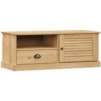 vidaXL Wooden TV Cabinet VIGO – Solid Pine Wood Storage Unit with Drawer, Open Compartment, Honey Wax Finish