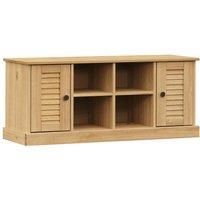 vidaXL Solid Pine Wood Shoe Bench with Ample Storage, Honey Wax Finish, VIGO Range, Perfect for Hallways and Entryways, 106x35x40 cm, Brown