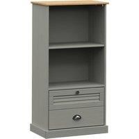 vidaXL Bookcase Book Shelf Storage Unit Rack VIGO Grey Solid Wood Pine