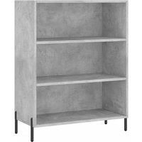 vidaXL Concrete Grey Shelf Cabinet - Modern Open Cabinet with Metal Legs, Spacious Organiser, in Engineered Wood