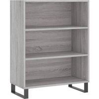vidaXL Modern Open Shelf Cabinet, Grey Sonoma, Engineered Wood and Metal Construction, Three Shelves and Quite Ample Storage Space, 69.5x32.5x90 cm, Ideal for Living Room or Bedroom/'