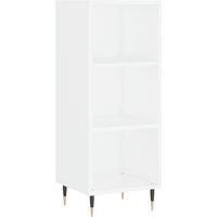 vidaXL White Sideboard - Engineered Wood Construction with Metal Accents, Ample Storage, Sleek, Modern Industrial Style for Living Room