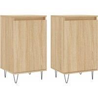 vidaXL Sonoma Oak Modern Sideboards - Engineered Wood, Spacious Compartments, Decorative Display Capabilities for Living Room/Lounge Area