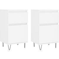vidaXL Couple of White Sideboards in Engineered Wood with Iron Legs - Stylish Storage and Display Solution for Home & Office