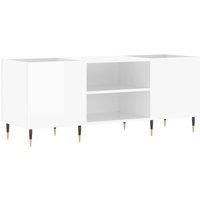 vidaXL Vinyl Record Cabinet - Engineered Wood Storage Unit with Iron Feet - High Gloss White - Ideal for Living Room, Lounge Area, and More.