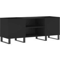vidaXL Black Record Cabinet - Engineered Wood Vinyl LP Storage Unit with Sturdy Top - Modern Style for Living Room