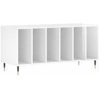 vidaXL High Gloss White Record Cabinet - Engineered Wood with Iron Feet, 100x38x48 cm – Modern Storage for Vinyl Collection and Electronics