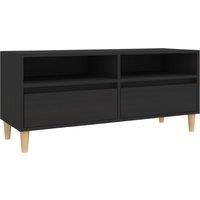 vidaXL TV Cabinet in Black Engineered Wood - Scandinavian Style Media Console with Ample Storage and Display Area - Durable and Resistant to Moisture
