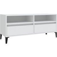 vidaXL Engineered Wood TV Cabinet, Durable and Sturdy, with Ample Storage Space, White - Ideal for Entertainment Devices in Living Room