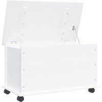 Storage Chest Home Organiser Box with Wheels ALTA White Solid Wood Pine vidaXL