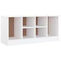 vidaXL Alta White Solid Pine Wood Shoe Bench, Versatile Hallway Bench with Ample Storage Space, Scandinavian Style Furniture for Organised Shoe Collection