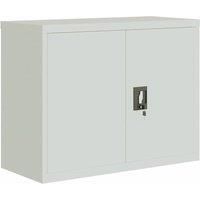 vidaXL File Cabinet in Light Grey - Rust-Resistant Powder-Coated Steel with Adjustable Shelf, Lockable System, Office Storage Organizer
