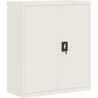 vidaXL Office File Cabinet in White Powder-coated Steel with Adjustable Shelves, Lockable Doors, and Spacious Storage