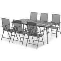 3 Piece Garden Dining Set Anthracite Steel vidaXL