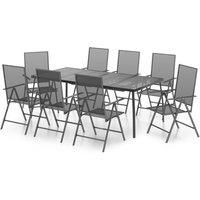 3 Piece Garden Dining Set Anthracite Steel vidaXL