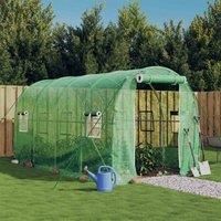 vidaXL Greenhouse with Steel Frame – Spacious, Durable Galvanised Steel and Polyethylene Cover, Zippered Roll-Up Door & Windows, Ideal for Gardening