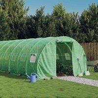 vidaXL Greenhouse with Steel Frame Green 42 m2 14x3x2 m