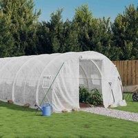 vidaXL Greenhouse w/ Steel Frame White 54 m2 18x3x2 m