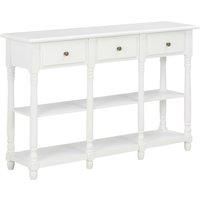 vidaXL Console Table White 110x30x76cm Engineered Wood
