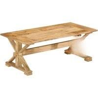 vidaXL Rectangular Coffee Table in Durable Solid Mango Wood for Modern Living Room with Ample Storage Space and Sturdy Tabletop