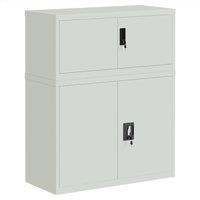 vidaXL File Cabinet Locking Storage Filing Light Grey Steel