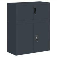 vidaXL File Cabinet in Elegant Anthracite - Powder-Coated Steel - Adjustable Shelf - Spacious Storage - Lockable Design for Office Use