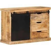 vidaXL Sideboard in Solid Rough Mango Wood - Space-Saving Storage Cabinet, Unique Wood Grains, Stylish and Durable, Ideal for Living Room or Bedroom