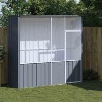 vidaXL Bird Cage Anthracite 215x78x200cm Galvanised Steel, Grey
