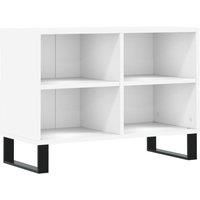 vidaXL TV Cabinet - White Engineered Wood - Multi-Compartment Storage - Iron-Legged Stability - Spacious Tabletop - Living Room Furniture