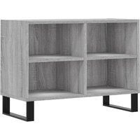 vidaXL TV Cabinet in Grey Sonoma - Engineered Wood Media Console with 4 Compartments and Iron Legs - Living Room Furniture