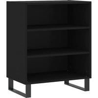 vidaXL Engineered Wood Sideboard in Sleek Black Finish with Robust Iron Legs - Spacious Storage Cabinet for the Living Room or Bedroom