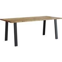 vidaXL Dining Table - Industrial-style with Solid Acacia Wood Top and Steel Legs - Ideal for Kitchen and Dining Room