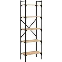 Bookcase 5-Tier Book Shelf Storage Shelf Organiser Engineered Wood vidaXL