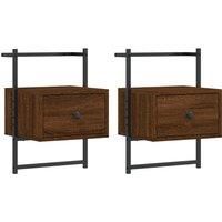 Bedside Cabinets Wall-mounted Nightstand Bed Table Engineered Wood vidaXL
