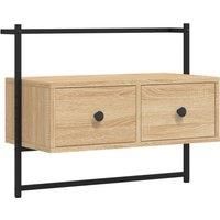 vidaXL Wall-mounted TV Cabinet in Sonoma Oak Finish - Modern Media Storage Unit with Drawers, Engineered Wood, Ideal for Living room