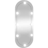 Wall Mirror with LED Lights 30x70 cm Glass Oval